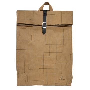 Sac à Dos pour documents et PC - Brun Motif Géométrique : EXACOMPTA Eterneco face