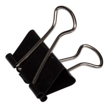 Pince double clip en acier - Largeur 41 mm - Noir MAUL Mauly Lot de 6