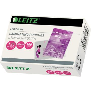 Pochettes à plastifier des Cartes - 250 mic 60 x 90 mm LEITZ Recto