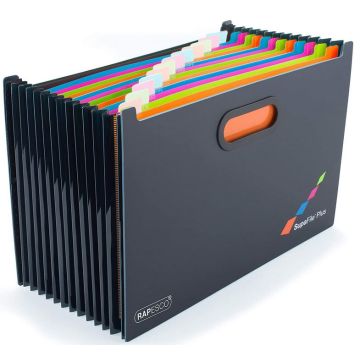 Photo Trieur valisette extensible A4+ - 13 compartiments - Noir RAPESCO SupaFile Plus