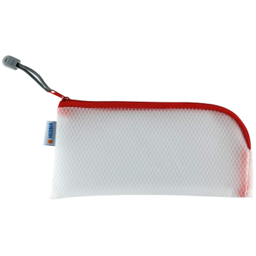 Photo Pochette universelle à zip - 230 x 110 mm - Transparent / Rouge HERMA Mesh Bags