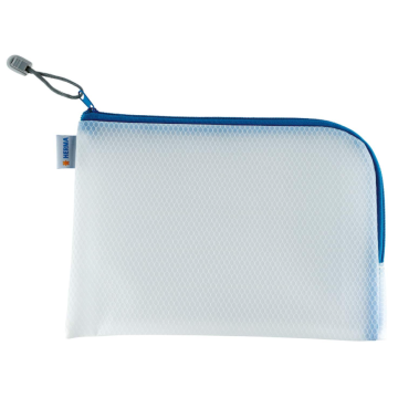 Photo Pochette universelle à zip - 260 x 200 mm - Transparent / Bleu HERMA Mesh Bags
