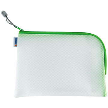 Photo Pochette universelle à zip - 260 x 200 mm - Transparent / Vert HERMA Mesh Bags