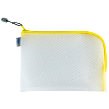 Photo Pochette universelle à zip - 260 x 200 mm - Transparent / Jaune HERMA Mesh Bags