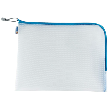 Photo Pochette universelle à zip - 360 x 280 mm - Transparent / Bleu HERMA Mesh Bags