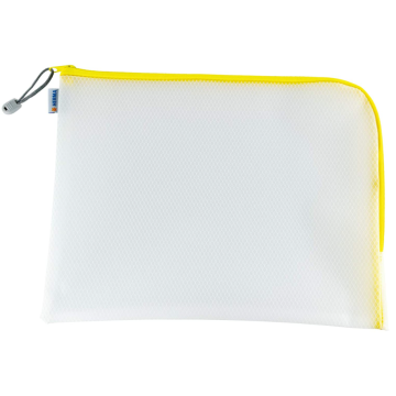 Photo Pochette universelle à zip - 360 x 280 mm - Transparent / Jaune HERMA Mesh Bags 