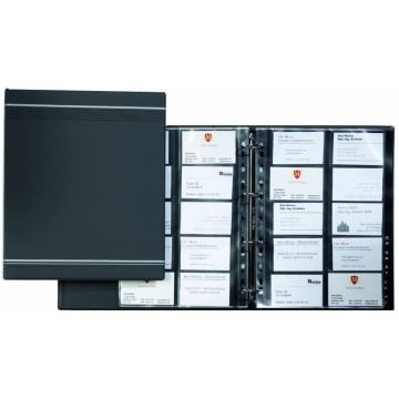 Photo Classeur à anneaux 400 cartes de visite - PVC anthracite DURABLE Visifix