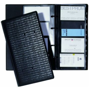 Photo Classeur à anneaux 200 cartes de visite - PVC noir DURABLE Visifix Centium