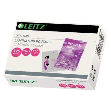 Photo Pochettes à plastifier des Cartes - 250 mic 65 x 95 mm : LEITZ Lot de 100 - 33812