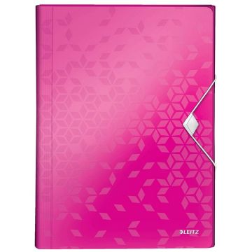 Photo Trieur Chemise A4 - 6 compartiments - Rose LEITZ Wow Fermé