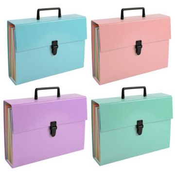 Trieur avec poignée - 18 compartiments - Assortiment EXACOMPTA Aquarel