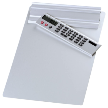 Photo Porte-bloc A4 avec calculatrice - Aluminium WEDO