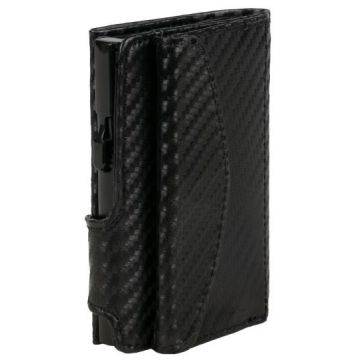 Photo Porte-monnaie avec porte-cartes - Simili-cuir - Noir Carbone CLICKSAFE