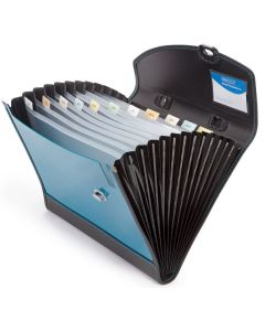 Photo Trieur valisette avec poignée - 13 compartiments - Bleu Métallique RAPESCO Designer