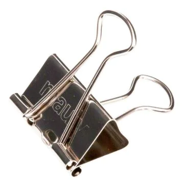 Pince double clip en acier - Largeur 19 mm - Nickelé MAUL Mauly Lot de 12