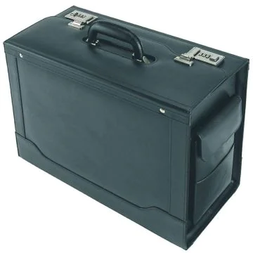 ALASSIO : Valise de Pilote en Cuir - ANCONA noir Photo