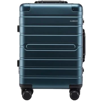 Valise de voyage avec 4 roulettes - Aluminium Bleu : ALUMAXX avant