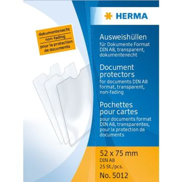 HERMA : Etui de protection pour document A8 52 x 75 mm 5012