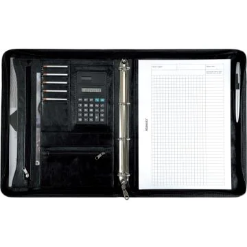 ALASSIO Serviette-classeur A4 en simili cuir - MASSA Noir 30065