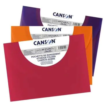 Pochette à Dessin A4 en plastique - 270 x 350 mm - Assortiment CANSON