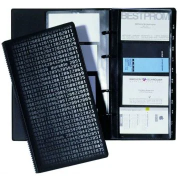 Photo Classeur à anneaux 200 cartes de visite - PVC noir DURABLE Visifix Centium