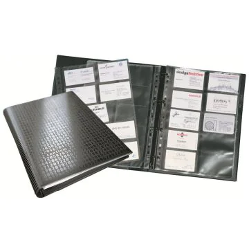 Photo Classeur à anneaux 400 cartes de visite - PVC noir DURABLE Visifix Centium