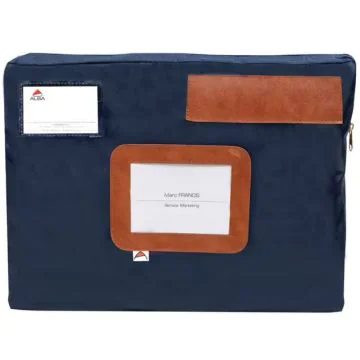 Sac Navette à soufflet avec zip 420 x 320 mm Bleu ALBA