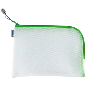 Photo Pochette universelle à zip - 260 x 200 mm - Transparent / Vert HERMA Mesh Bags