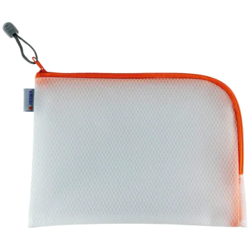 Photo Pochette universelle à zip - 260 x 200 mm - Transparent / Orange HERMA Mesh Bags