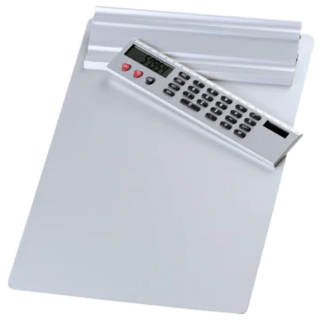 Photo Porte-bloc A4 avec calculatrice - Aluminium WEDO